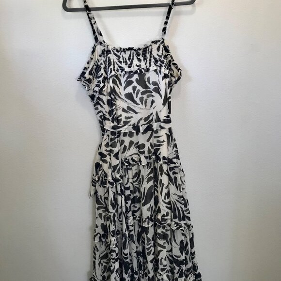Alexis For Target Women's Black White Botanical Tiered Ruffle Maxi Dress. Size M - Picture 11 of 15